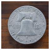 1962 Franklin Half Dollar :: 90% silver, 10% copper coin :: .36 oz silver each coin