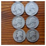 Lot of 8: Various Years Washington Quarters :: 90% silver Constitutional Currency :: $2 Dollar FV