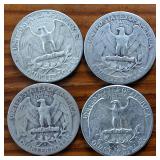 Lot of 8: Various Years Washington Quarters :: 90% silver Constitutional Currency :: $2 Dollar FV