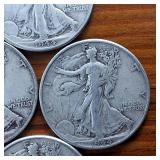 Lot of 4: 1944 Walking Liberty Half Dollars :: Circulated 90% Silver (4 coins  2 dollar face value)