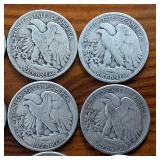 Lot of 10: 1944 Walking Liberty Half Dollars :: Circulated 90% Silver (10 coins  5 dollar face value)