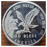 Honest 1 Oz Silver Bullion .999 Fine Silver :: Tri-State-Refining :: 1776-1976 :: God Bless