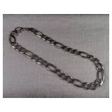 Heavy BLING! - HUGE Vintage Italian Silver Figaro Necklace - AGI :: 139.2g