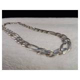 Heavy BLING! - HUGE Vintage Italian Silver Figaro Necklace - AGI :: 139.2g