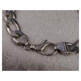 Heavy BLING! - HUGE Vintage Italian Silver Figaro Necklace - AGI :: 139.2g