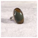 Large Stone - Jasper - Sterling Ring - Size 7 - 6.7g