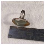 Large Stone - Jasper - Sterling Ring - Size 7 - 6.7g