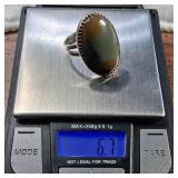 Large Stone - Jasper - Sterling Ring - Size 7 - 6.7g