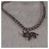 Silver Chain Bracelet with Donkey charm - 6g - approx 7.5 inch