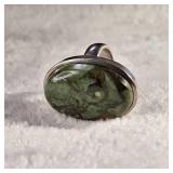 Very Heavy Duty Sterling Ring with Stunning large natural stone - It