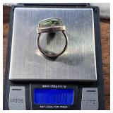 Very Heavy Duty Sterling Ring with Stunning large natural stone - It