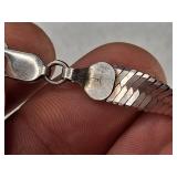 Herringbone Flat Silver Chain Necklace - 7mm - HCT - 925  18+ inches - 22.5g