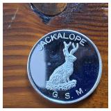 Silver Bullion Coin (BU) .999 Fine Silver ::  World Trade Unit :: Jackalope :: GSM