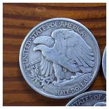 Lot of 5 Coins: 1941-1945 Walking Liberty Half Dollar Sequential Collection  90% Silver ($2.5 Face Value)