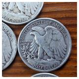 Lot of 5: 1941-45 Walking Liberty Half Dollars :: Circulated 90% Silver :: sequential series