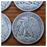 Lot of 5: 1941-45 Walking Liberty Half Dollars :: Circulated 90% Silver :: sequential series