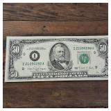 Fancy Note: Crisp 1990 $50 FRN "Bleed Through" (Back to Front) :: Also a Full House :: RARE!
