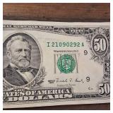 Fancy Note: Crisp 1990 $50 FRN "Bleed Through" (Back to Front) :: Also a Full House :: RARE!