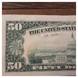 Fancy Note: Crisp 1990 $50 FRN "Bleed Through" (Back to Front) :: Also a Full House :: RARE!