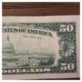 Fancy Note: Crisp 1990 $50 FRN "Bleed Through" (Back to Front) :: Also a Full House :: RARE!