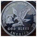 Honest Purity 1 Oz Silver Bullion .999 Fine Silver :: Tri-State-Refining :: 1776-1976 :: God Bless USA