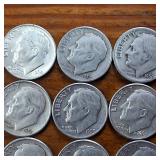 Lot of 20: Various Years Roosevelt Dimes :: 90% silver in circulated condition, 2 Dollar Face Value