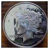 1 OZ .999 Fine Silver Bullion :: Peace & Liberty :: In God We Trust :: 31.01 grams :: Nice!