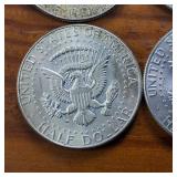 Lot of 4: 1964 Kennedy Half Dollars :: Circulated 90% Silver (4 coins  2 dollar face value)