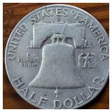 Lot Series of 4: 1951-D to 1954-D :: Franklin Half Dollars :: 90% silver :: .36 oz silver each :: $2 Face