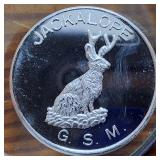Silver Bullion Coin (BU) .999 Fine Silver :: California Mint ::  World Trade Unit :: Jackalope Ha Ha