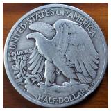 Lot of 4: 1941-44 Walking Liberty Half Dollars :: Circulated 90% Silver :: 4 coin sequential series