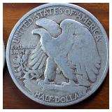 Lot of 4: 1941-44 Walking Liberty Half Dollars :: Circulated 90% Silver :: 4 coin sequential series