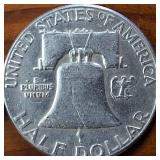 Lot of 4 series: 1960-1963 Franklin Half Dollars :: 90% silver, (Circulated 3 are Denver Mint) :: $2 Face