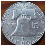 Lot of 4 series: 1960-1963 Franklin Half Dollars :: 90% silver, (Circulated 3 are Denver Mint) :: $2 Face