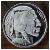 1 oz .999 Fine Silver Round Featuring Historic Buffalo and Indian Head Nickel (Bright Uncirculated)