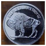 (BU) 1 oz .999 Fine Silver Round Featuring Historic Buffalo and Indian Head Nickel :: LIBERTY!