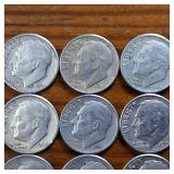 20 Coins Total! : Various Years Roosevelt Dimes :: 90% silver in circulated condition, 2 Dollar Face