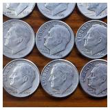 20 Coins Total! : Various Years Roosevelt Dimes :: 90% silver in circulated condition, 2 Dollar Face