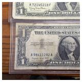 Lot of 3 Notes:  Series 1957A 1957D 1957D :: $1 Silver Certificates in circulated condition, Blue Seal