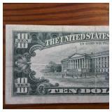 1977 $10 Federal Reserve Note :: Very Fine condition in protective plastic slip