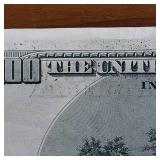 1996 $100 Federal Reserve Note - Rare Ink Bleed-Through / Overink Error : crisp in plastic slip