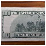 1996 $100 Federal Reserve Note - Rare Ink Bleed-Through / Overink Error : crisp in plastic slip