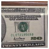 Rare 2001 $20 Federal Reserve Note - Significant Miscut/Offset Error : VF circulated condition
