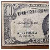 Series 1953 $10 Silver Certificate :: Circulated :: Blue Seal :: Collectible
