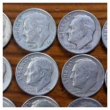 Large Lot of 30: Various Years Roosevelt Dimes :: 90% silver in circulated condition, 3 Dollar FV