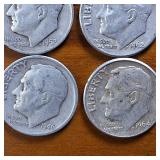 Large Lot of 30: Various Years Roosevelt Dimes :: 90% silver in circulated condition, 3 Dollar FV