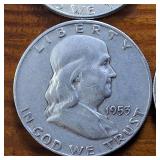 Lot of 4: Good Condition Franklin Half Dollars 1951 