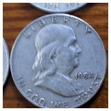 Lot of 4: Good Condition Franklin Half Dollars 1951 