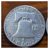 Lot of 4: Good Condition Franklin Half Dollars 1951 