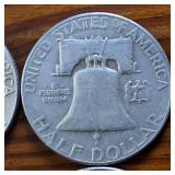 Lot of 4: Good Condition Franklin Half Dollars 1951 